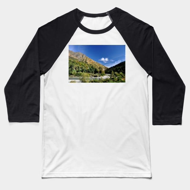 Nouvelle Zélande - Queenstown, Lac Wakatipu Baseball T-Shirt by franck380